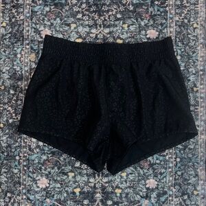 Black Leopard Print Shorts